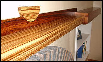 Zebra Wood Mantel
